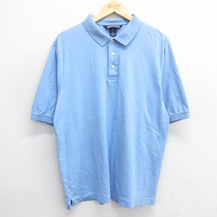 ランズエンド 00s 半袖ポロシャツ ネイビー XL | 古着