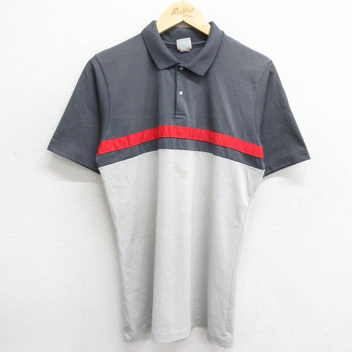 アディダス 80s 半袖ポロシャツ グレー M | 古着