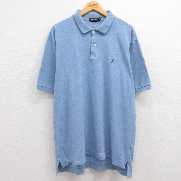 ノーティカ 半袖ポロシャツ ワンポイントロゴ ネイビー XL | 古着