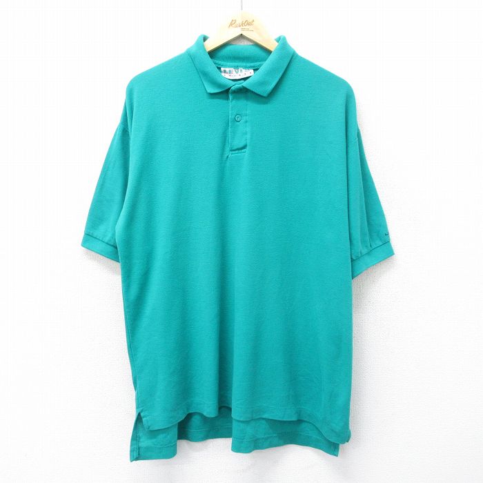 リーバイス 90s 半袖ポロシャツ ワンポイントロゴ ライトブルー XL | 古着