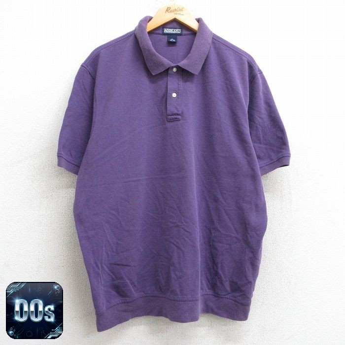 ランズエンド 00s 半袖ポロシャツ 鹿の子 パープル XL | 古着