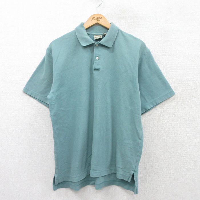 【50%OFF】XL★古着 エルエルビーン LLBEAN 半袖 ブランド ポロ シャツ メンズ 90年代 90s 鹿の子 大きいサイズ コットン 緑系 グリーン 25jun05 中古 トップス