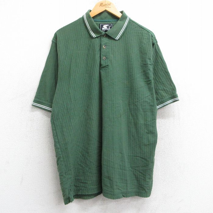 XL★古着 スターター STARTER 半袖 ポロ シャツ メンズ 00年代 00s コットン 緑 グリーン 25jun18 中古 トップス