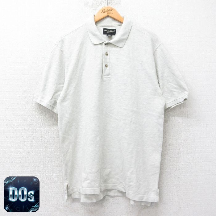 【50%OFF】エディーバウアー 00s 半袖ポロシャツ 鹿の子 グレー XL | 古着
