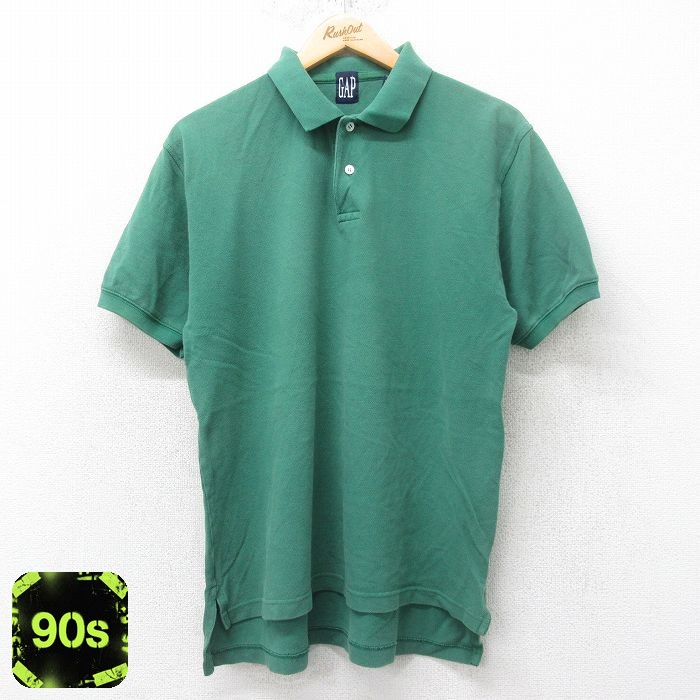 【50%OFF】ギャップ 90s 半袖ポロシャツ 鹿の子 グリーン L | 古着