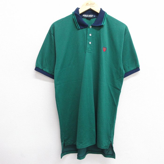 M★古着 ラルフローレン Ralph Lauren ポロゴルフ 半袖 ブランド ポロ シャツ メンズ 90年代 90s ワンポイントロゴ 緑 グリーン 25jun20 中古 トップス