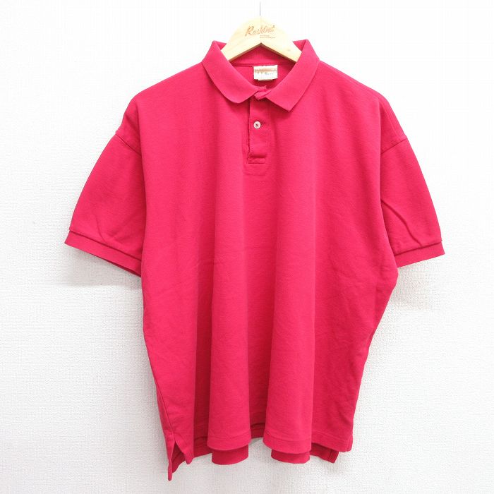 エルエルビーン 90s 半袖ポロシャツ 鹿の子 レッド XL | 古着