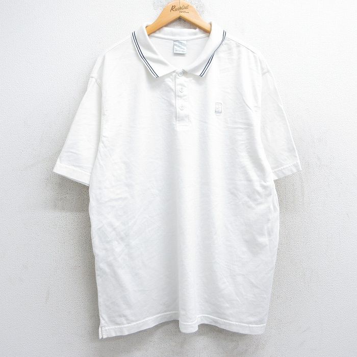 【20%OFF】XL★古着 ナイキ NIKE 半袖 ブランド ポロ シャツ メンズ 00年代 00s ワンポイントロゴ 大きいサイズ コットン 白 ホワイト 25jun25 中古 トップス