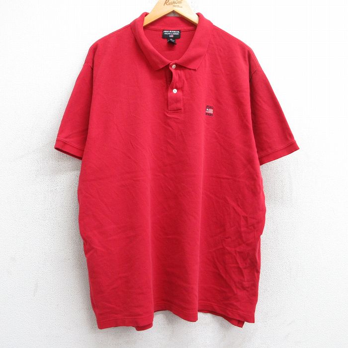 ラルフローレン 00s 半袖ポロシャツ ワンポイントロゴ レッド XL | 古着