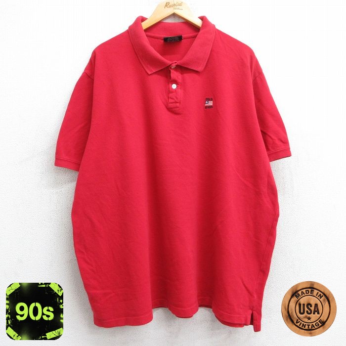 【50%OFF】ラルフローレン 90s 半袖ポロシャツ ワンポイントロゴ レッド XL | 古着