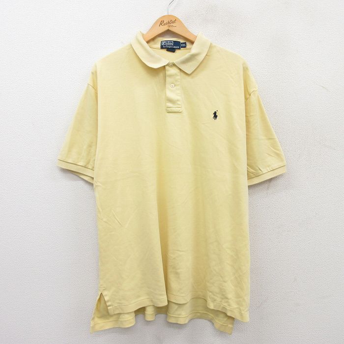 ラルフローレン 90s 半袖ポロシャツ ワンポイントロゴ イエロー XL | 古着
