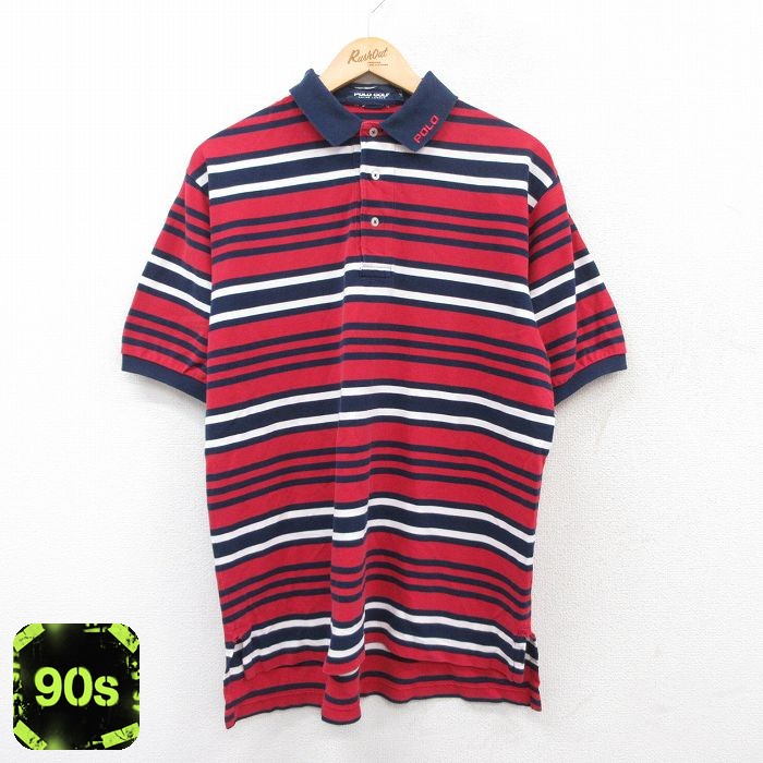 ラルフローレン 90s 半袖ポロシャツ ワンポイントロゴ レッド XL | 古着