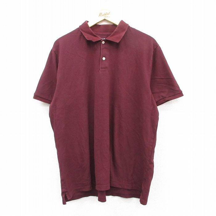 XL★古着 ギャップ GAP 半袖 ブランド ポロ シャツ メンズ エンジ系 25jun28 中古 トップス