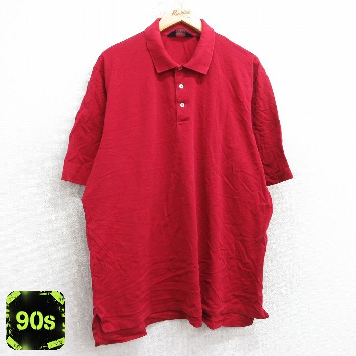 ラルフローレン 90s 半袖ポロシャツ レッド XL | 古着