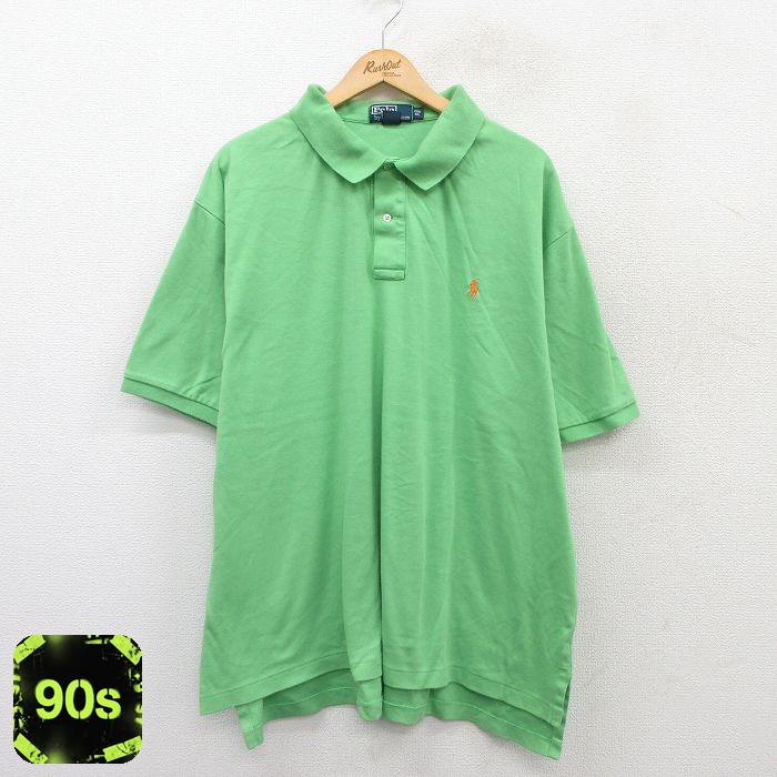 ラルフローレン 90s 半袖ポロシャツ ワンポイント グリーン XL | 古着