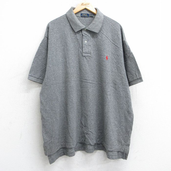 ラルフローレン 半袖ポロシャツ ワンポイントロゴ グレー XL | 古着