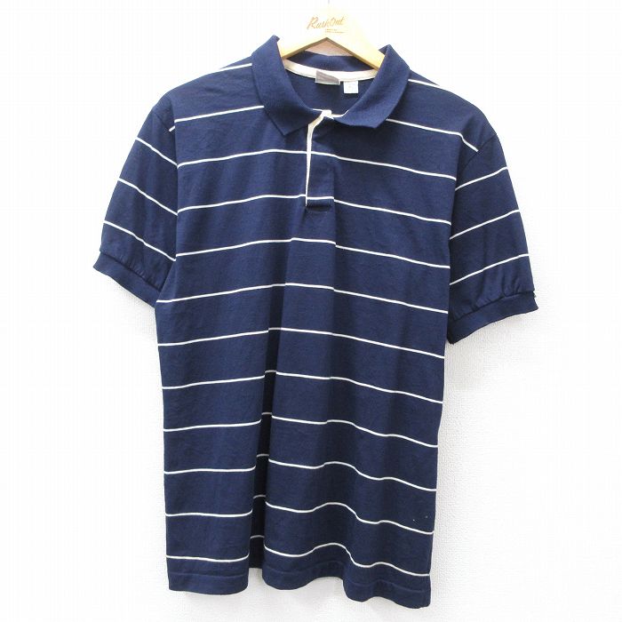 【50%OFF】リーバイス 80s 半袖ポロシャツ ボーダー ネイビー XL | 古着