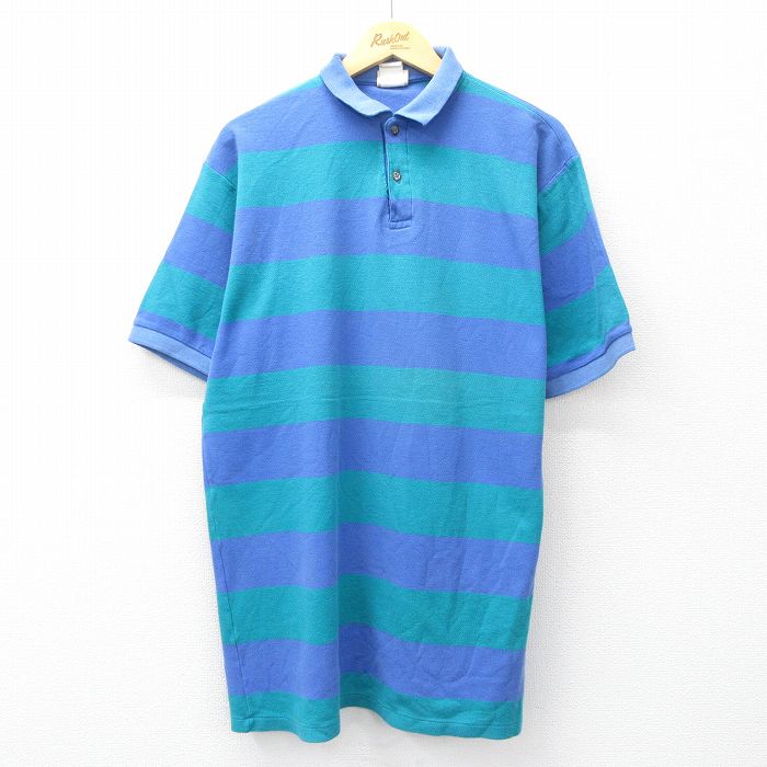 エルエルビーン 80s 半袖ポロシャツ ボーダー ブルー XL | 古着