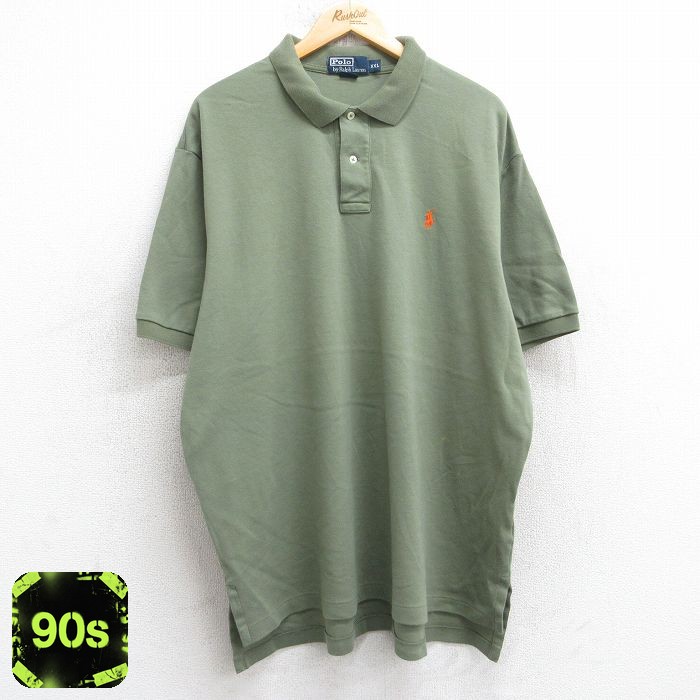ラルフローレン 90s 半袖ポロシャツ ワンポイントロゴ グリーン XL | 古着