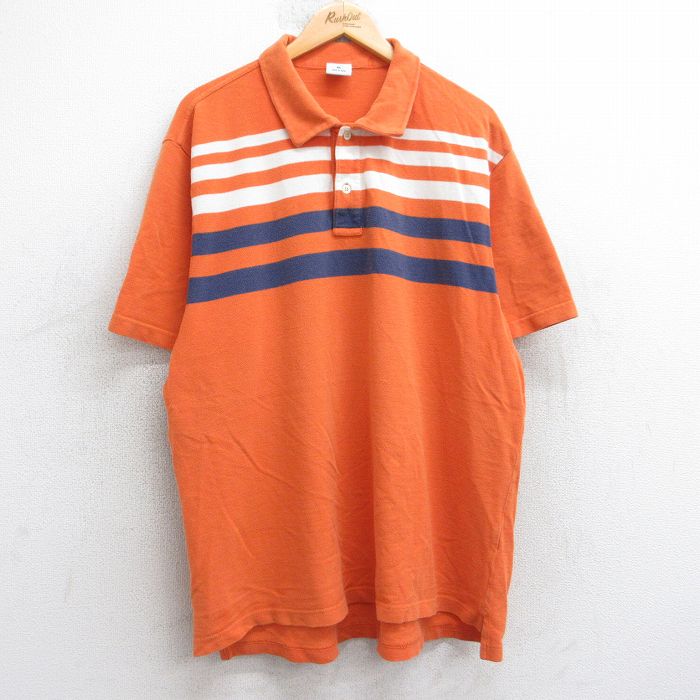 オールドネイビー 半袖ポロシャツ 鹿の子 オレンジ XL | 古着