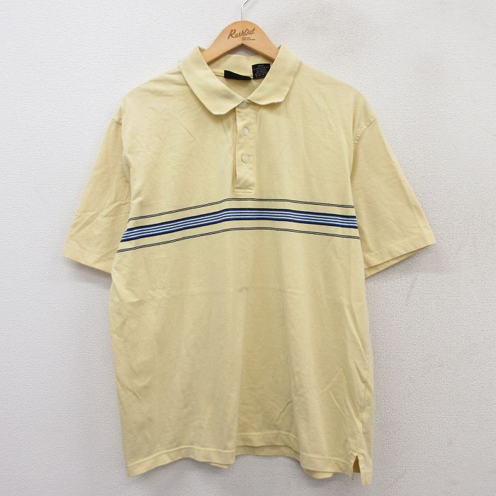 【50%OFF】XL★古着 ピューリタン 半袖 ブランド ポロ シャツ メンズ 00年代 00s 大きいサイズ 黄他 イエロー 25aug05 中古 トップス