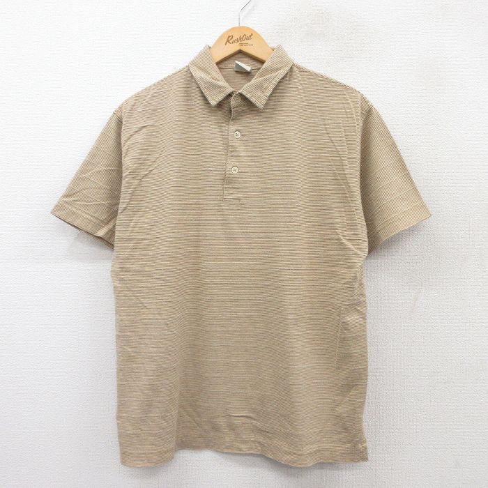 【50%OFF】ギャップ 00s 半袖ポロシャツ ボーダー ベージュ L | 古着