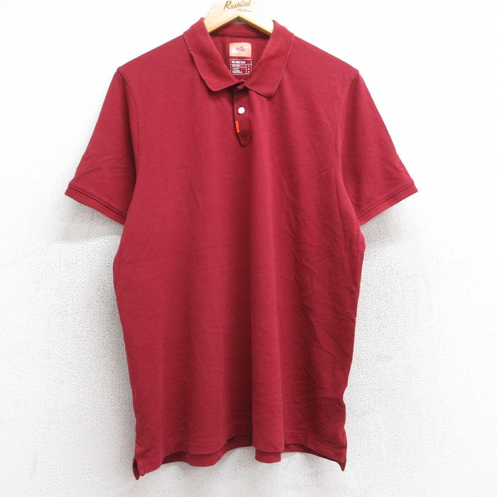 XL★古着 ナイキ NIKE 半袖 ブランド ポロ シャツ メンズ ドライフィット 鹿の子 エンジ 25aug23 中古 トップス