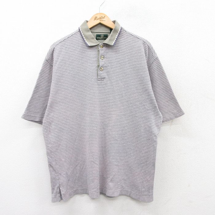 XL★古着 ドッカーズ 半袖 ブランド ポロ シャツ メンズ 大きいサイズ コットン 白他 ホワイト 25aug25 中古 トップス