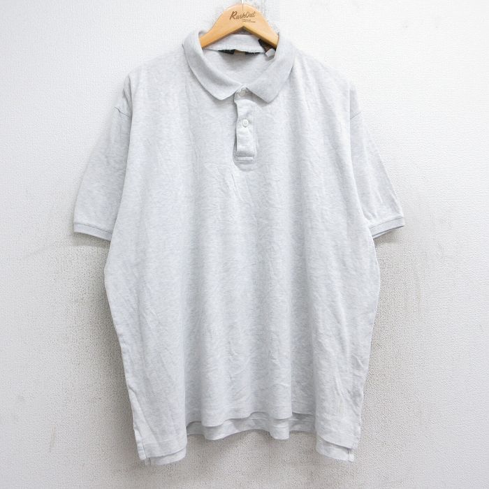 XL★古着 エディーバウアー 半袖 ブランド ポロ シャツ メンズ 90年代 90s 大きいサイズ コットン 薄グレー 霜降り 25aug26 中古 トップス