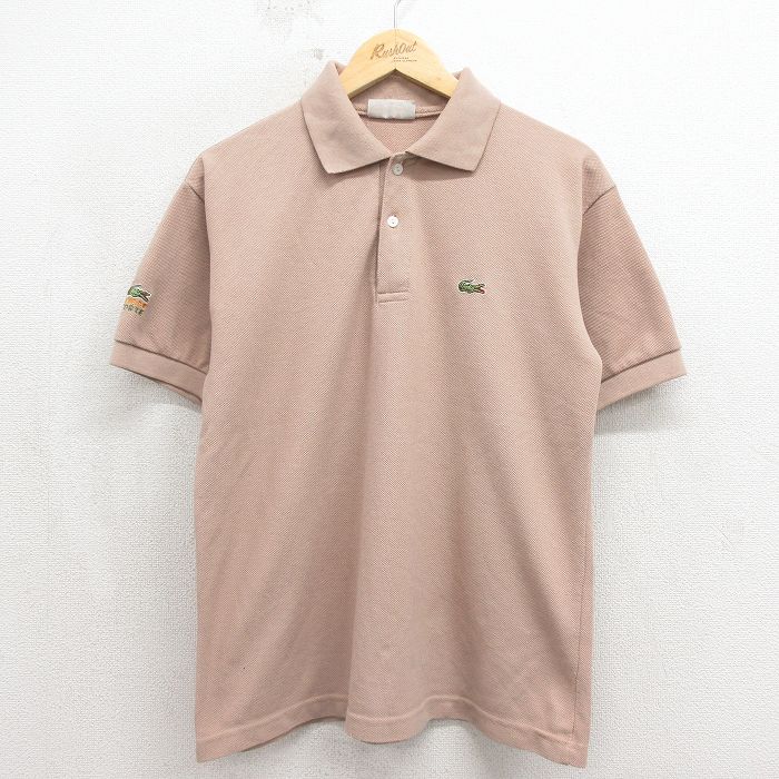 ラコステ 80s 半袖ポロシャツ ワンポイントロゴ ベージュ L | 古着