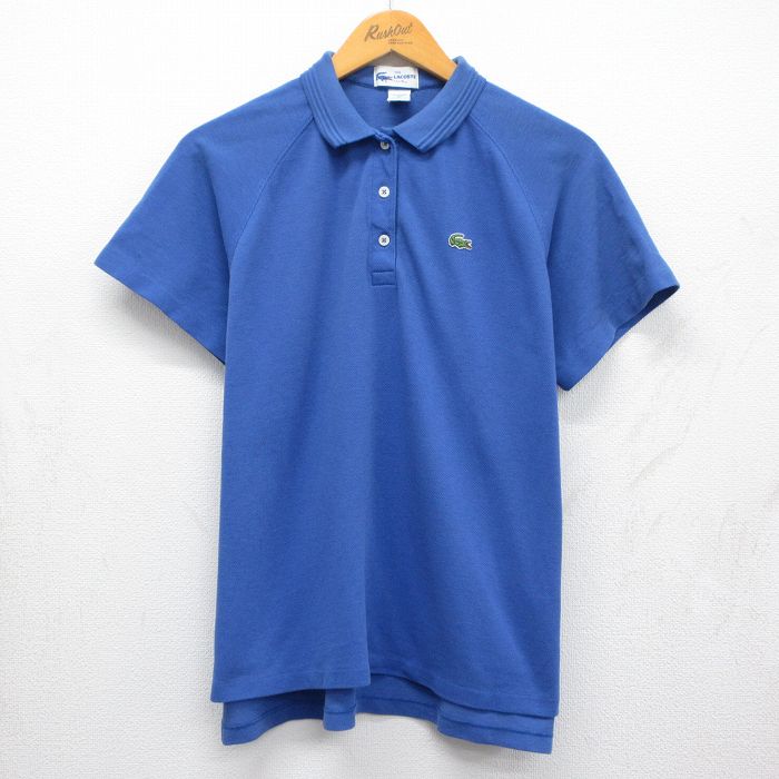 ラコステ 90s 半袖ポロシャツ ワンポイントロゴ ブルー L | 古着