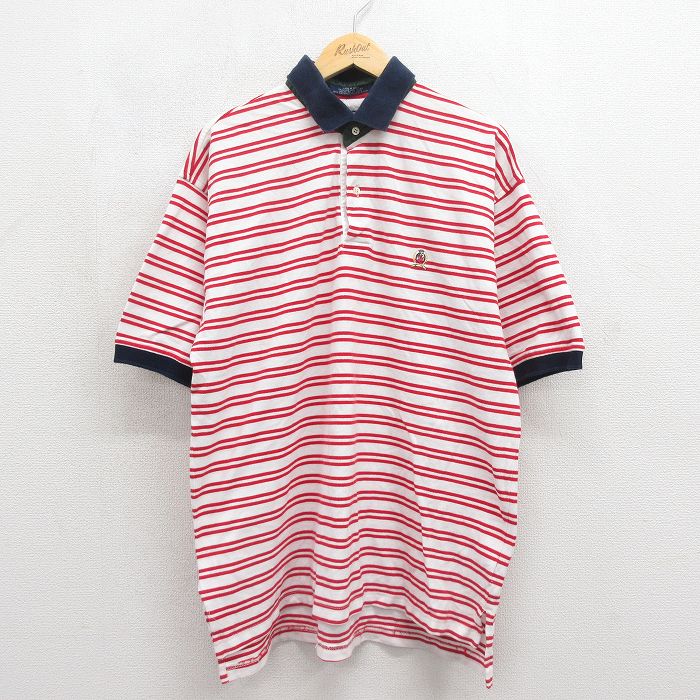 トミーヒルフィガー 90s 半袖ポロシャツ ワンポイントロゴ レッド XL | 古着