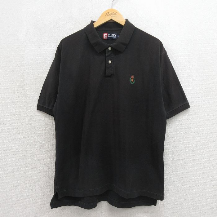 ラルフローレン 90s 半袖ポロシャツ ワンポイントロゴ ブラック XL | 古着