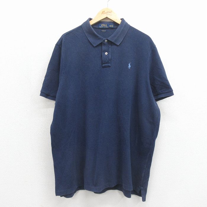 ラルフローレン 半袖ポロシャツ ワンポイントロゴ ネイビー XL | 古着