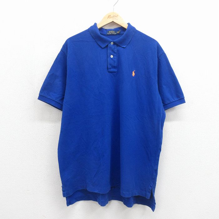 ラルフローレン 半袖ポロシャツ ワンポイントロゴ ブルー XL | 古着