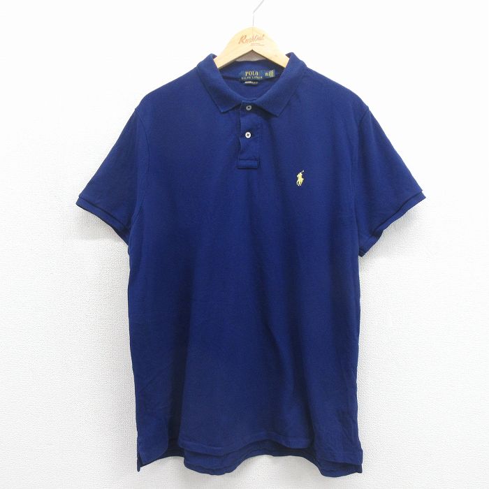 ラルフローレン 半袖ポロシャツ ワンポイントロゴ ネイビー XL | 古着