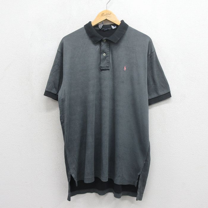 ラルフローレン 90s 半袖ポロシャツ ワンポイントロゴ グレー XL | 古着