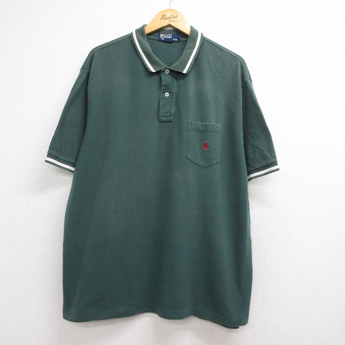 ラルフローレン 90s 半袖ポロシャツ ワンポイントロゴ カーキ メンズXL相当 | 古着