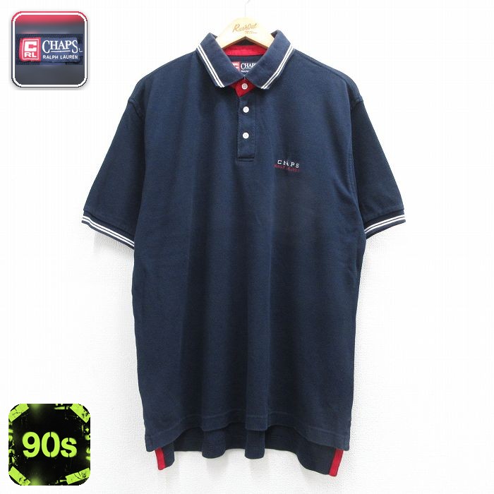 ラルフローレン 90s 半袖ポロシャツ ワンポイントロゴ ネイビー メンズXL相当 | 古着
