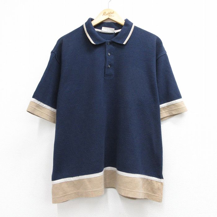 エアロポステール 90s 半袖ポロシャツ ネイビー メンズXL相当 | 古着