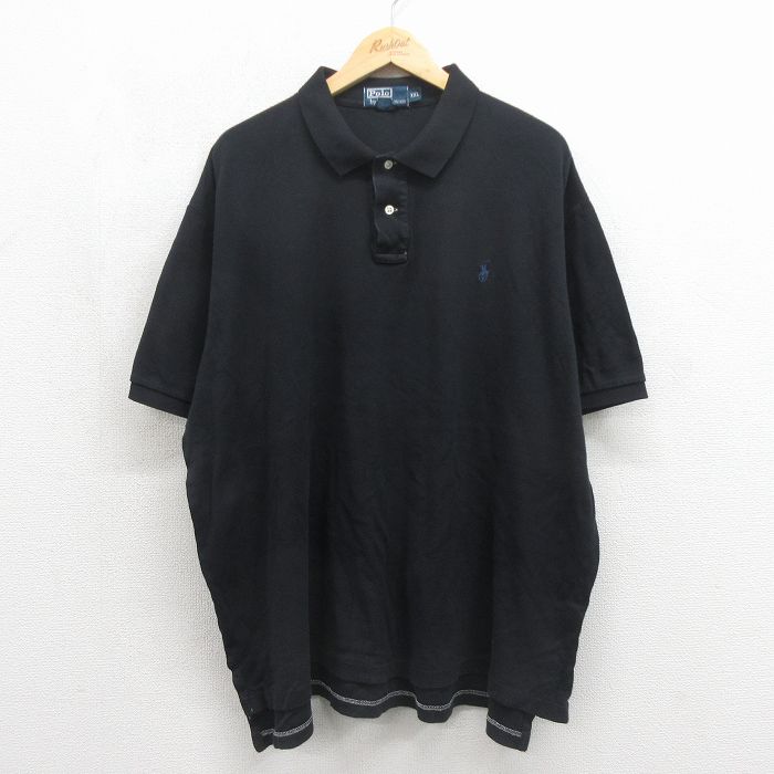 ラルフローレン 90s 半袖ポロシャツ ワンポイントロゴ ブラック メンズXL相当 | 古着