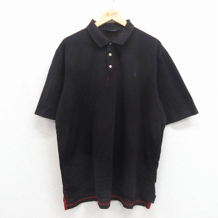 ラルフローレン 90s 半袖ポロシャツ ワンポイントロゴ ブラック メンズXL相当 | 古着