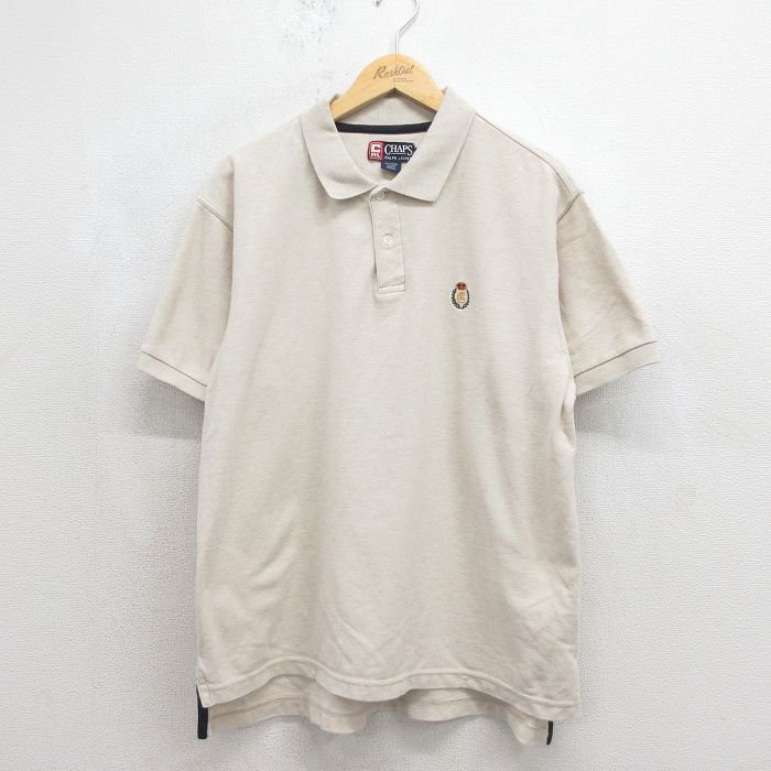 ラルフローレン 90s 半袖ポロシャツ ワンポイントロゴ ベージュ メンズXL相当 | 古着