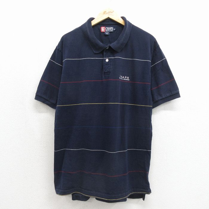 ラルフローレン 90s 半袖ポロシャツ ワンポイントロゴ ネイビー メンズXL相当 | 古着