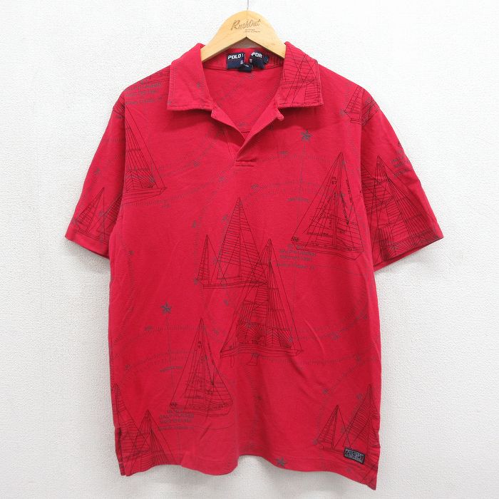 ラルフローレン 90s 半袖ポロシャツ ヨット レッド メンズL相当 | 古着