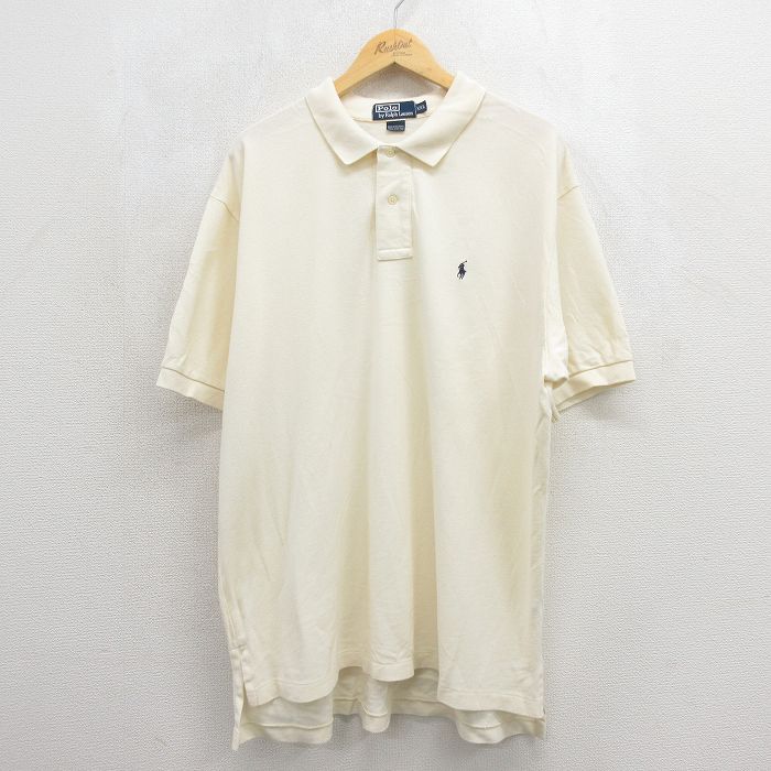 ラルフローレン 90s 半袖ポロシャツ ワンポイントロゴ ベージュ メンズXL相当 | 古着