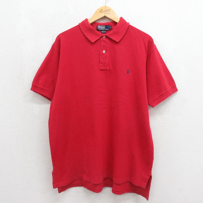 ラルフローレン 90s 半袖ポロシャツ ワンポイントロゴ レッド メンズXL相当 | 古着