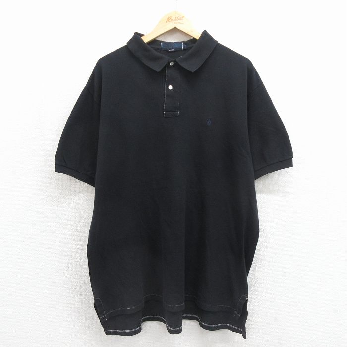 ラルフローレン 90s 半袖ポロシャツ ワンポイントロゴ ブラック メンズXL相当 | 古着