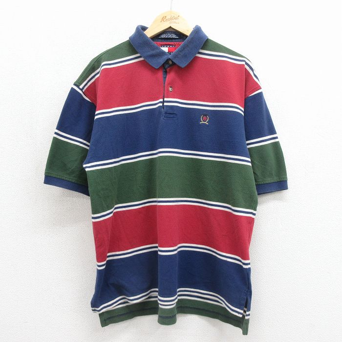 トミーヒルフィガー 90s 半袖ポロシャツ ワンポイントロゴ ネイビー メンズXL相当 | 古着