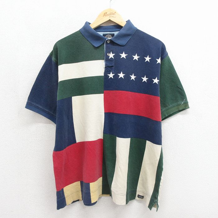 ドッカーズ 90s 半袖ポロシャツ 鹿の子 ネイビー メンズXL相当 | 古着